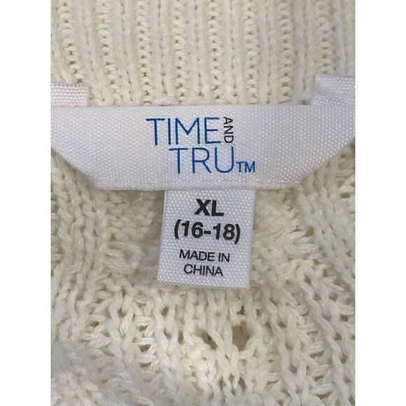 Time and Tru Sweater Tank Top Cream Off White Women's XL (16-18) - Picture 3 of 4